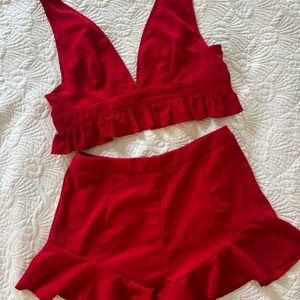 The red ruffle set